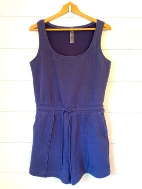 Lou & Grey Textured Navy Blue Sleeveless Romper